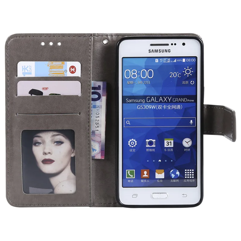 For Samsung Galaxy Core Prime Case Card Slot Wallet Flip PU Leather Phone Bag Cover Soft TPU Silicone for G361 G360 | Мобильные