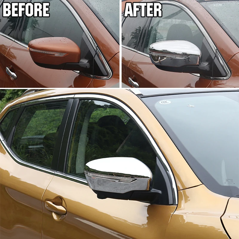 Хромированная накладка на боковое зеркало двери для Nissan Qashqai J11 2014 2015 - 2019 Rogue
