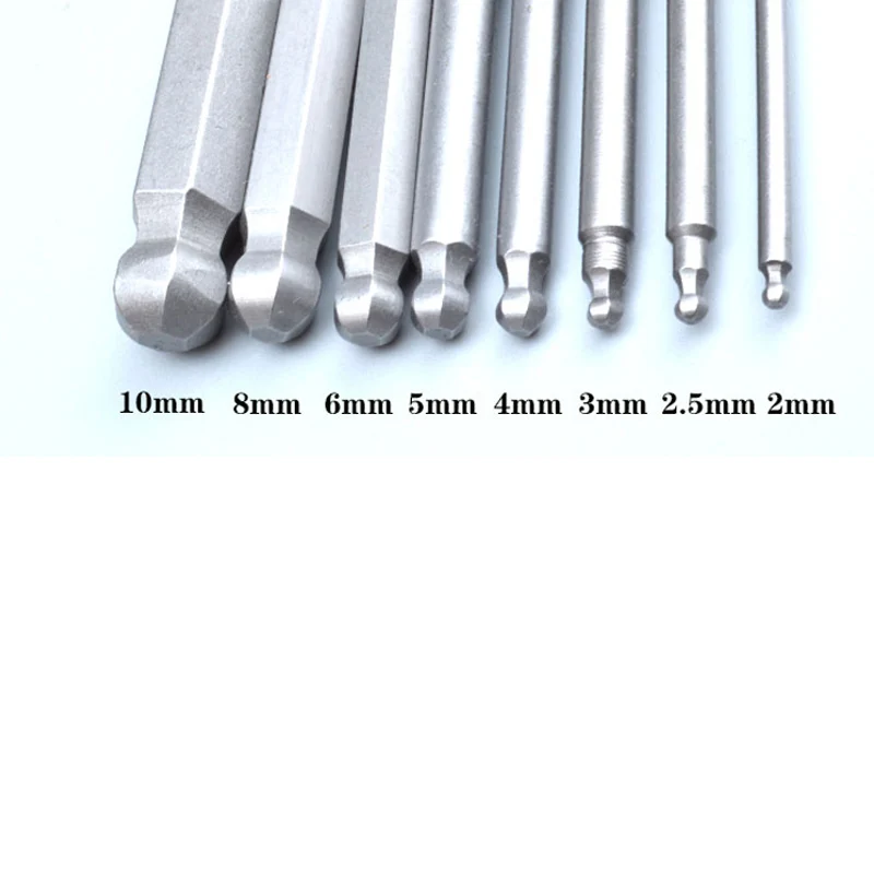 8Size/lot S2 Steel Magnetic Hex 150mm Length Ball Head Hexagon Screwdriver Bit Set Hand Tools h2 H2.5 H3 H4 H5 H6 H8 H10 | Инструменты