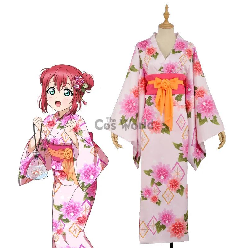Милый! солнечный свет! Кимоно Aqours Kurosawa Ruby юката банный халат платье форма костюм