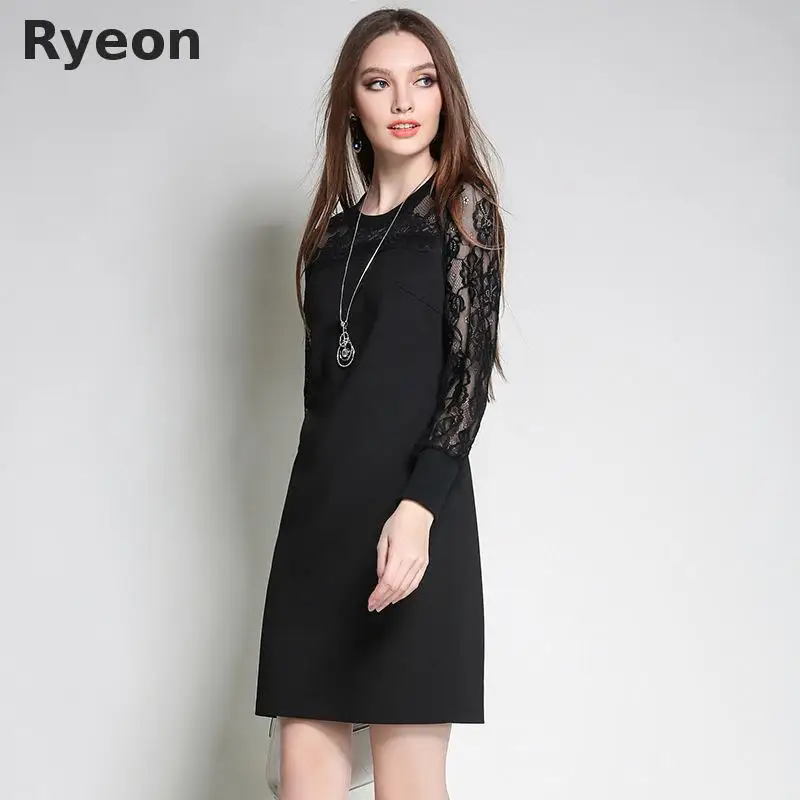 Ryeon L 5xl Плюс Размер Женщин Сексуальный See Through Dress Черный Красный Цвет Длинным