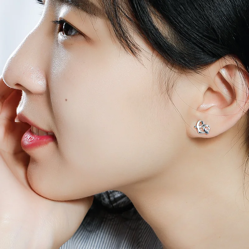 Sa silverage реальные 925 пробы Серебряные ювелирные изделия Стад Шарм Сердце Любовь