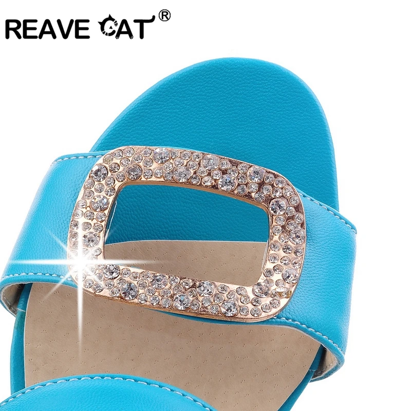 Женские сандалии на низком каблуке REAVE CAT летние больших размеров 9 10 модные