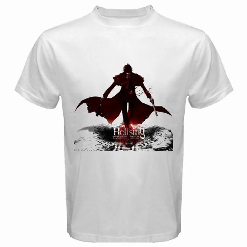 Новая белая мужская футболка Hellsing * Alucard с Аниме Манга вампира размеры от S до 3XL 2018
