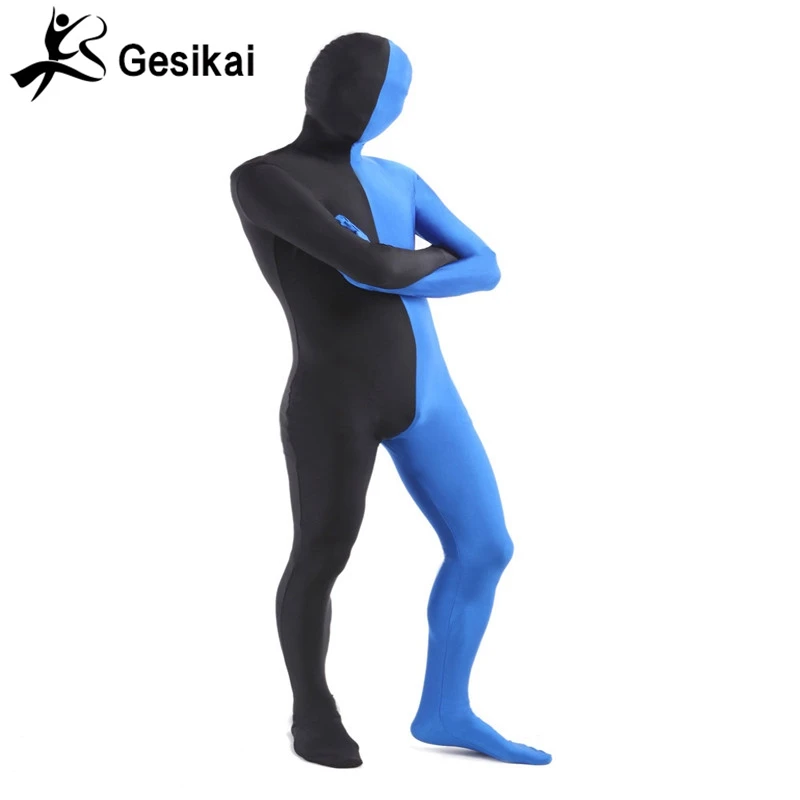 Мужской взрослый полный Zentai боди смешанных цветов спандекс лайкра колготки