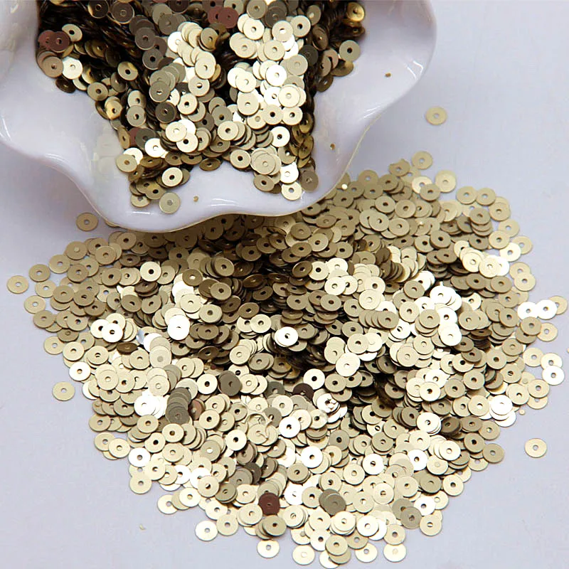 Matte light gold Блестка 4 мм матовая блестка ПВХ Плоская Круглая тусклая полированная тесьма с пайетками для шитья свадьбы ремесло Женская одежда Аксессуары 20 г - Цвет: Matte light gold