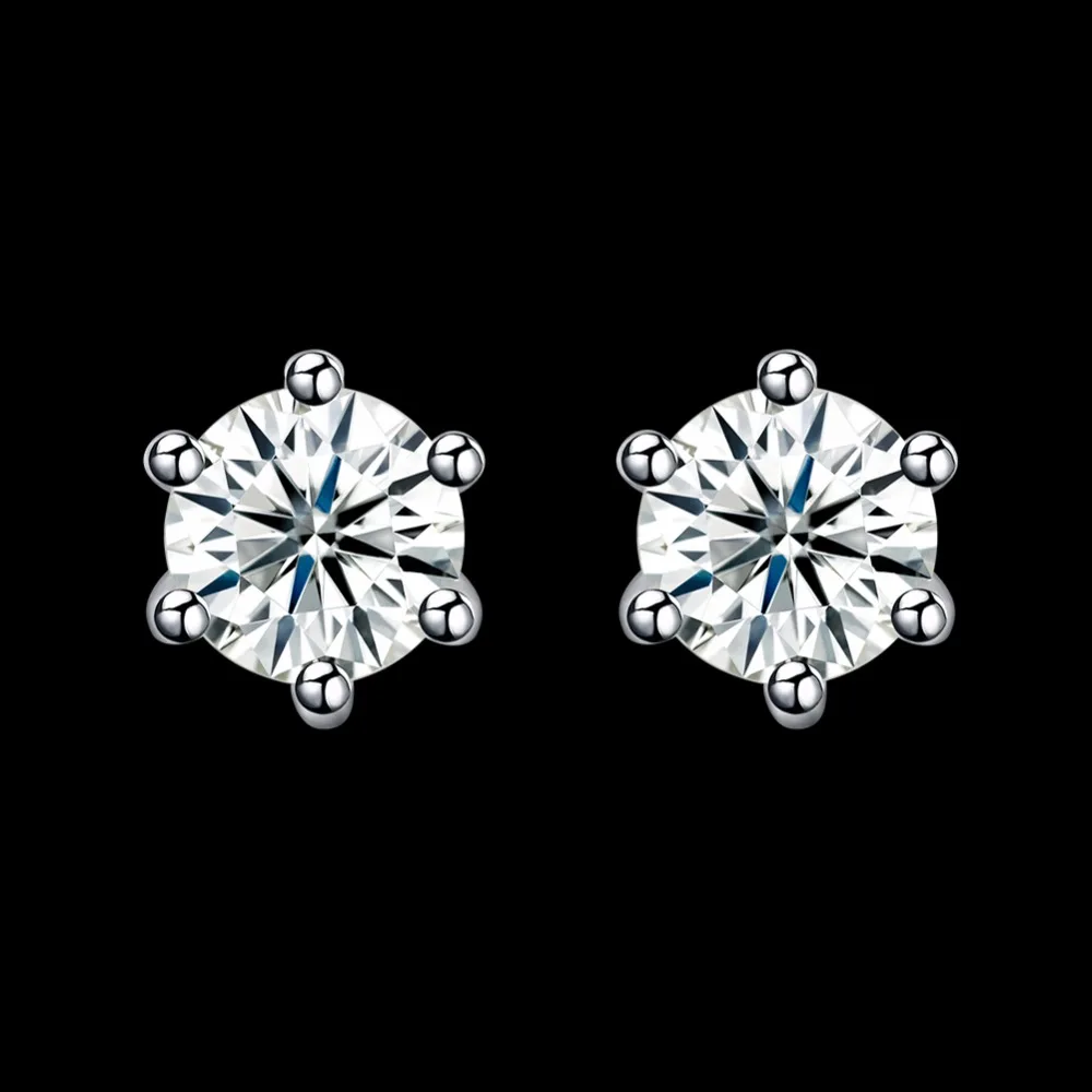 Для женщин ювелирной моды очарование серьги 925 серебро 5 мм круглый Шесть Когти