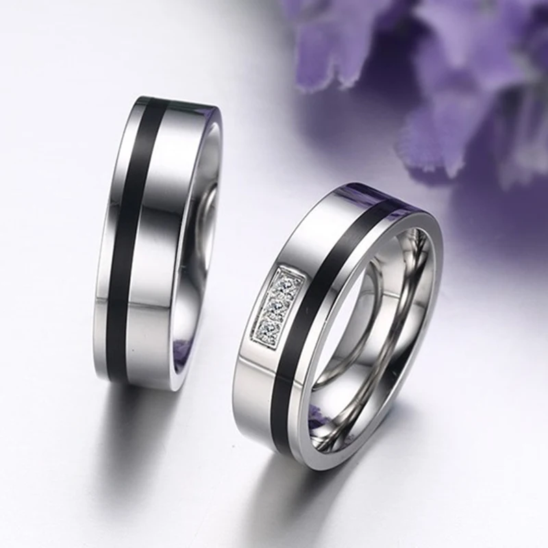 Обручальное кольцо для влюбленных качественное титановое пар элегантное с