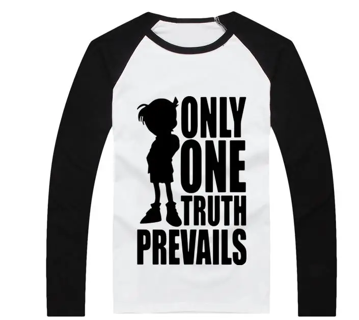 Летняя футболка для косплея с аниме детективом Конаном длинным рукавом