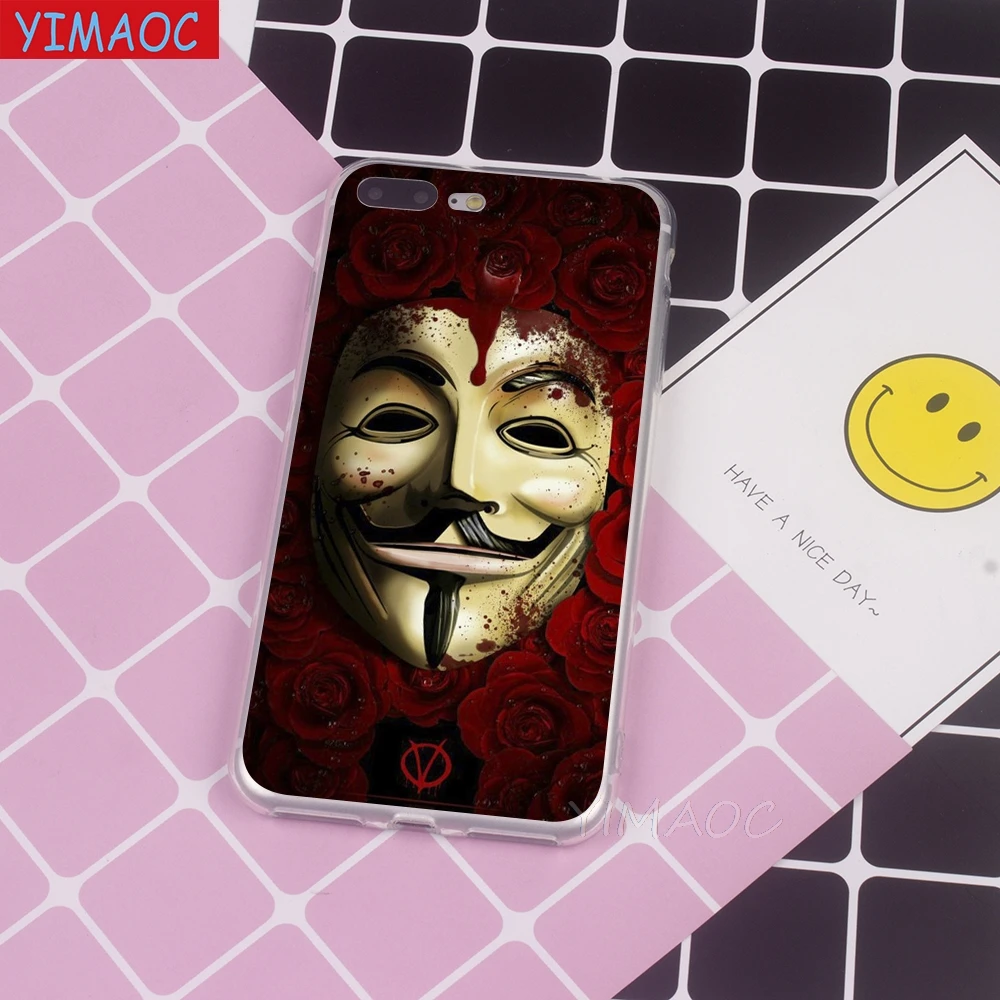 YIMAOC V for Vendetta design Soft Case TPU Silicone Cover iPhone 8 7 6 6S Plus 5 5S SE X XR XS 11 Pro Max Shell Cases |