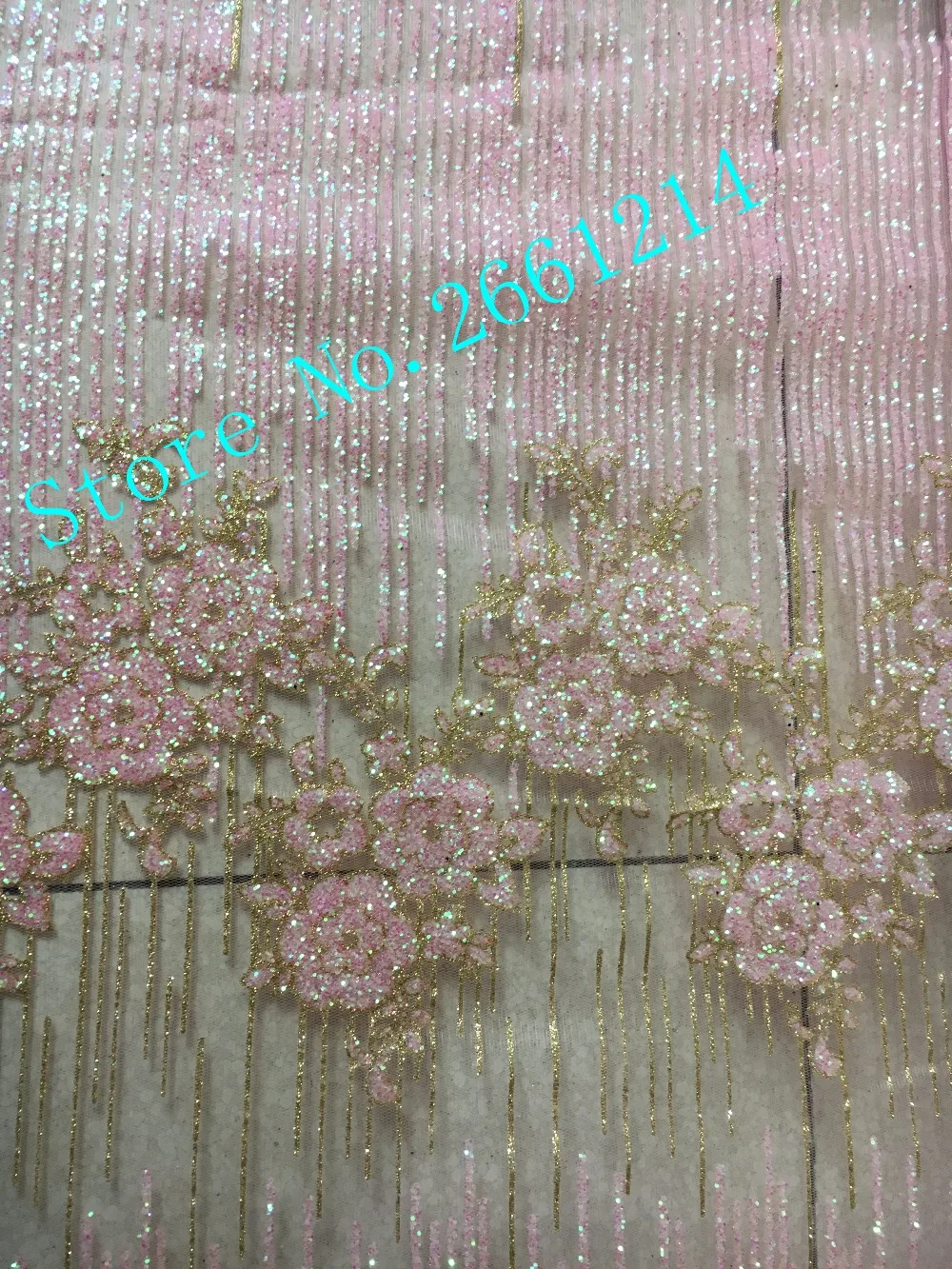 hot selling french net lace fabric with gold glued glitter fashion BZL-61205 african tulle | Дом и сад