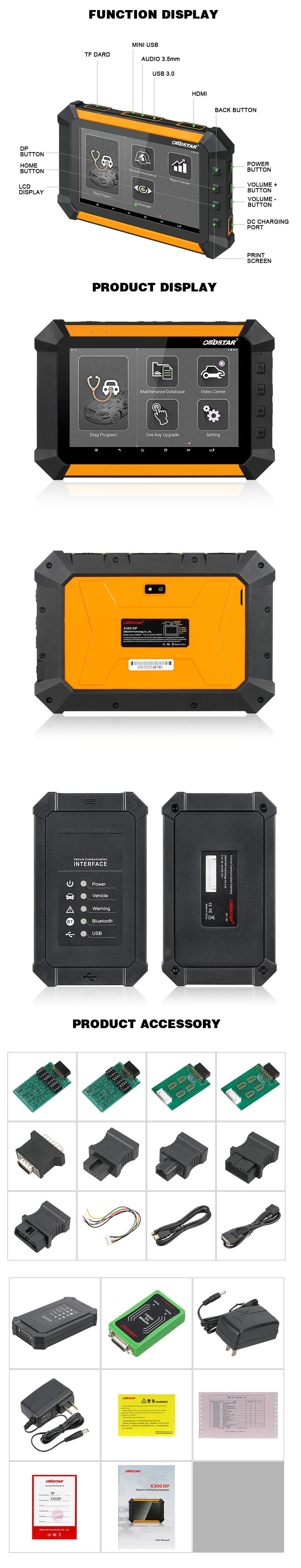 OBDSTAR X300 DP ключ программист Android планшет полная посылка с несколькими языками X 300 DP для Toyota H чип ПК x100 pad 2 SKP1000