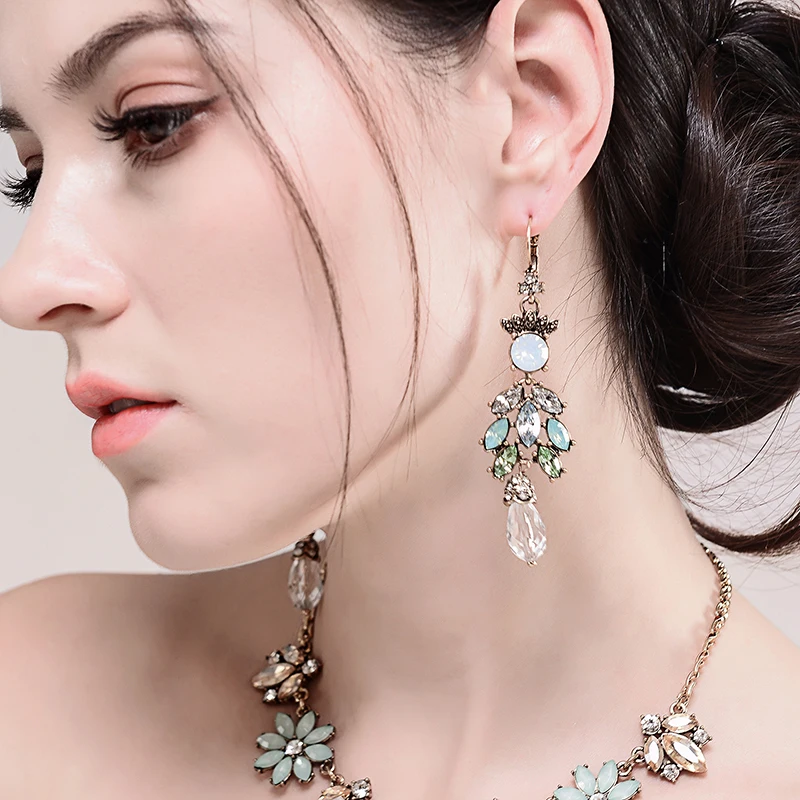 Hed004 2018 новые модные антикварные акриловые эмалевые серьги подвески с бусинами