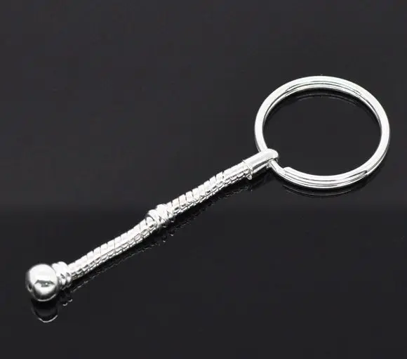 

DoreenBeads Retail 5 PCs Silver color Key Chains&Key Rings Fit European Charm 8cm