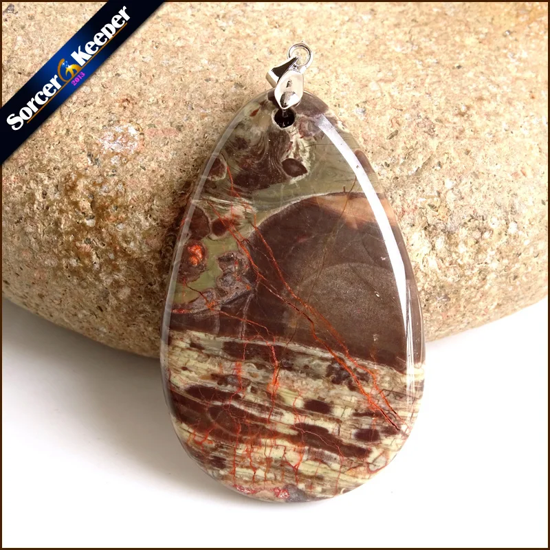 Модный настоящий мужской кулон зеленый старый камбаба натуральный камень бусины