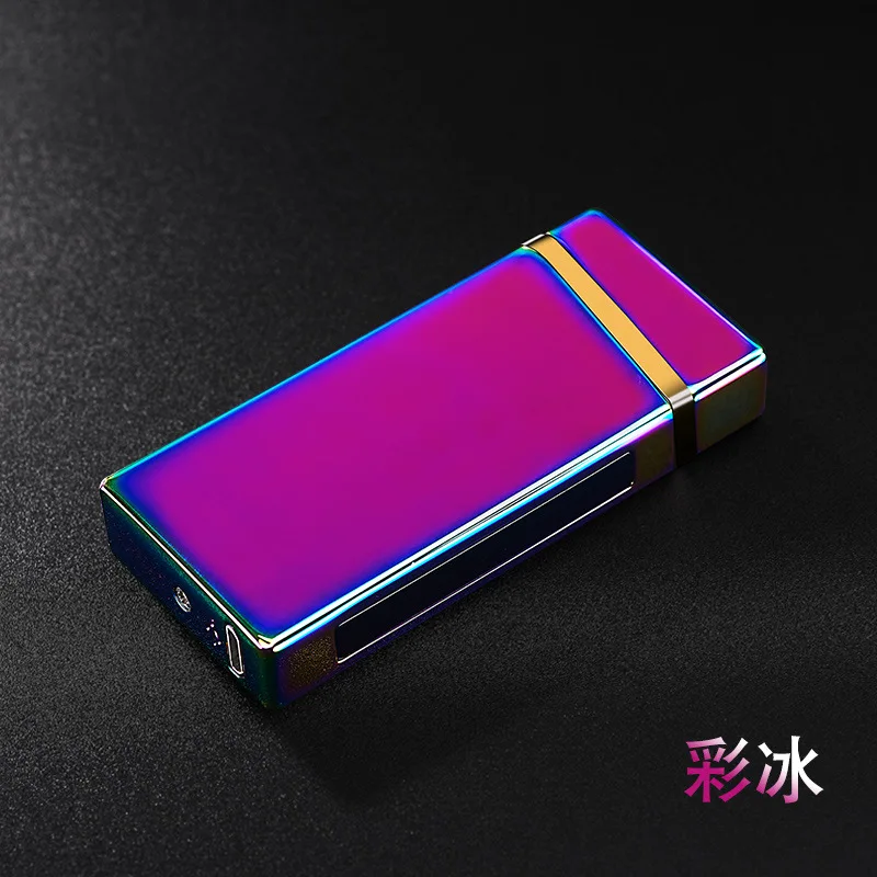 Multicolor Новинка сенсорная двойная дуговая плазменная Зажигалка электронная сигарета с зарядкой от USB зажигалки для сигар металлическая перезаряжаемая Зажигалка для табачной трубки - Цвет: Multicolor