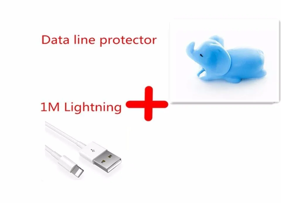USB кабель для телефона для IPhone XS Max XR X 8 7 6 IPad Air 2 Мобильный телефон Быстрая зарядка с кабелем намотки милые животные укусы - Цвет: Polar Bear
