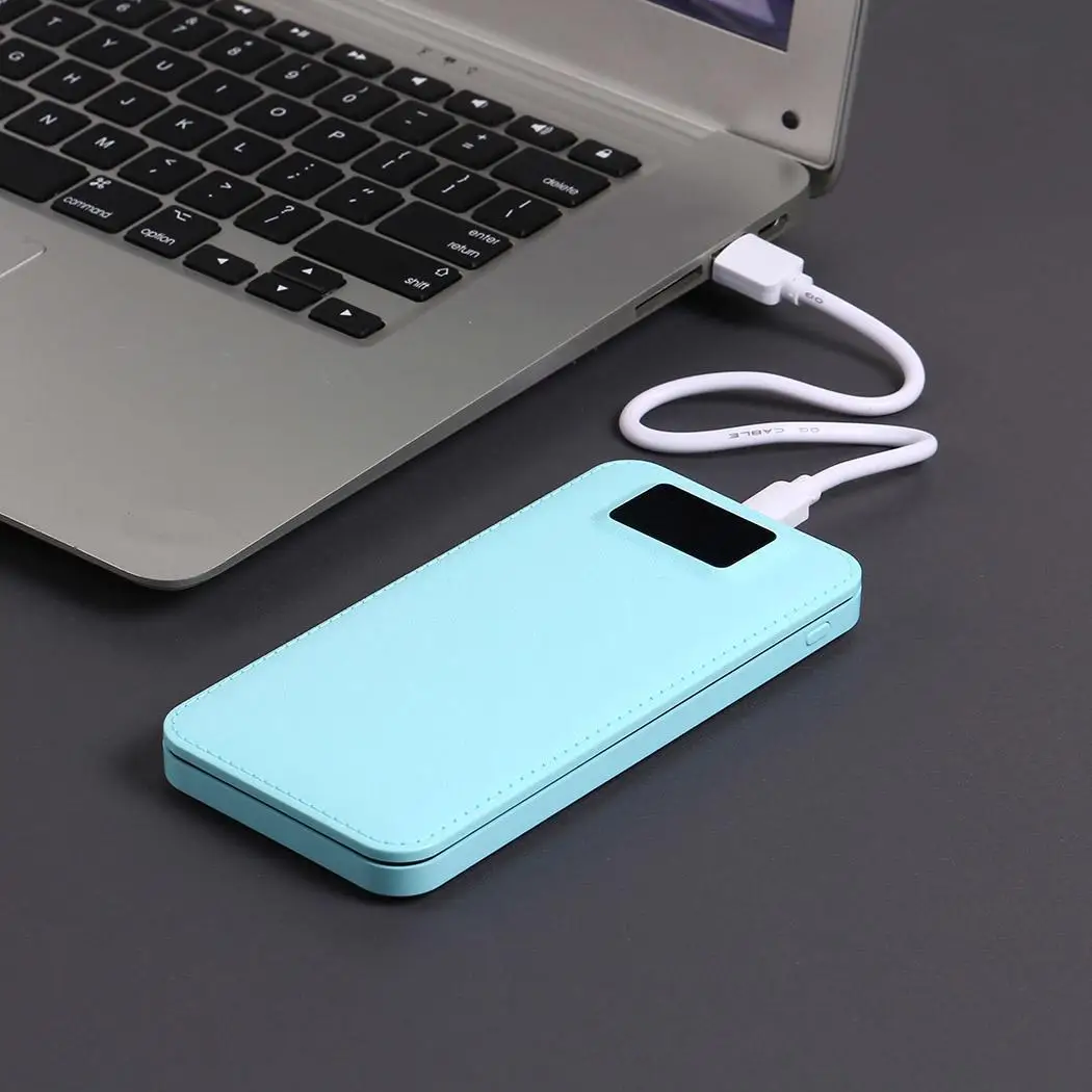 8000 мАч Внешний аккумулятор с двумя USB ЖК-цифровыми аккумуляторами зарядное