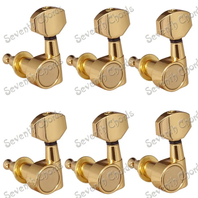 A SET OF 6L GOLD Набор из 6 шт. золотых без необходимости крепежных винтов для гитары, колышки для гитары, аксессуары для гитары, запчасти для музыкального инструмента - Цвет: A SET OF 6L GOLD