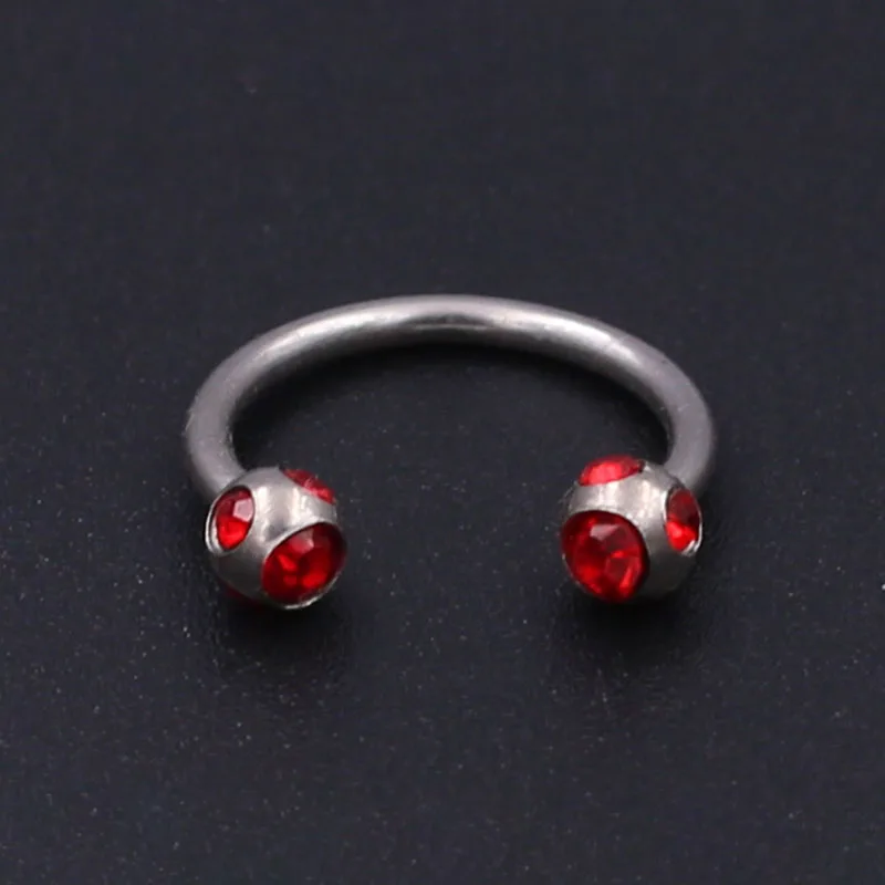 1 шт. Andoized серебряный цвет кристалл пирсинг из хирургической стали подковы для