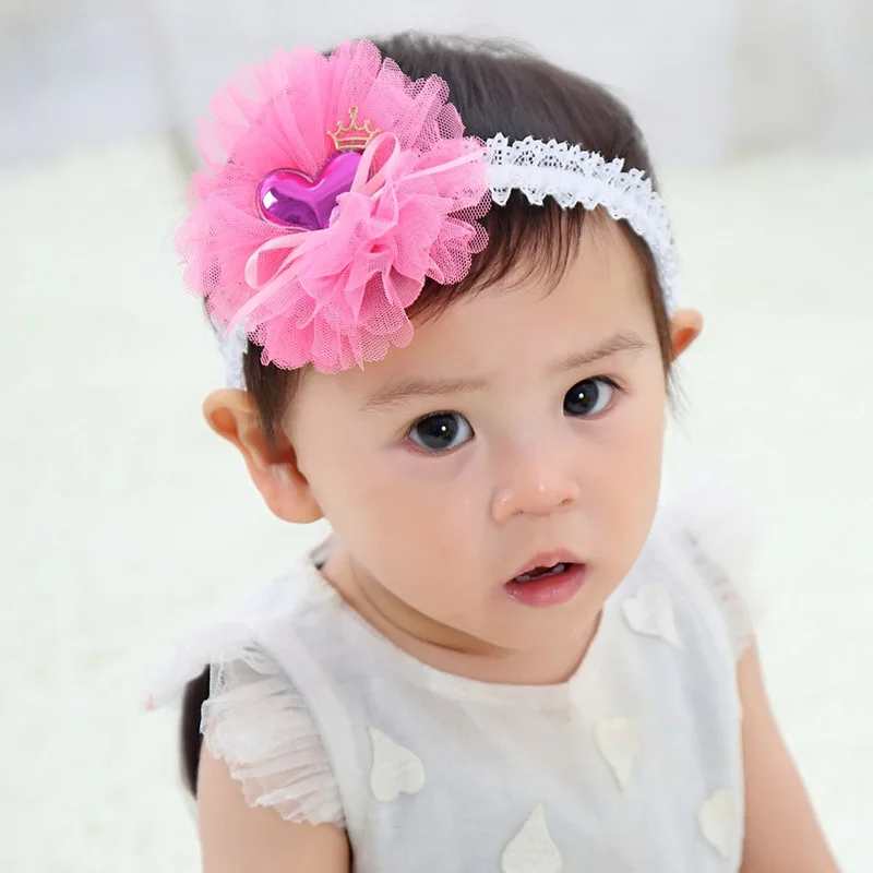 1 шт. милые детские аксессуары для волос повязка на голову с бантом и кружевным
