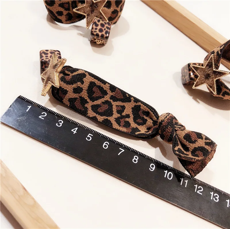 Резинка для волос женская с леопардовым принтом роскошный эластичный аксессуар