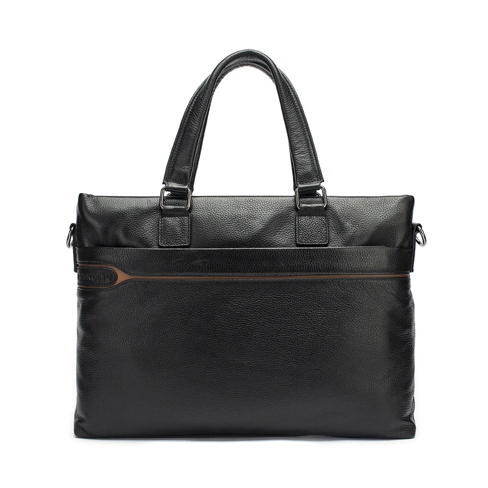 Мужской портфель из натуральной кожи с ручками и плечевым ремнём | Багаж сумки