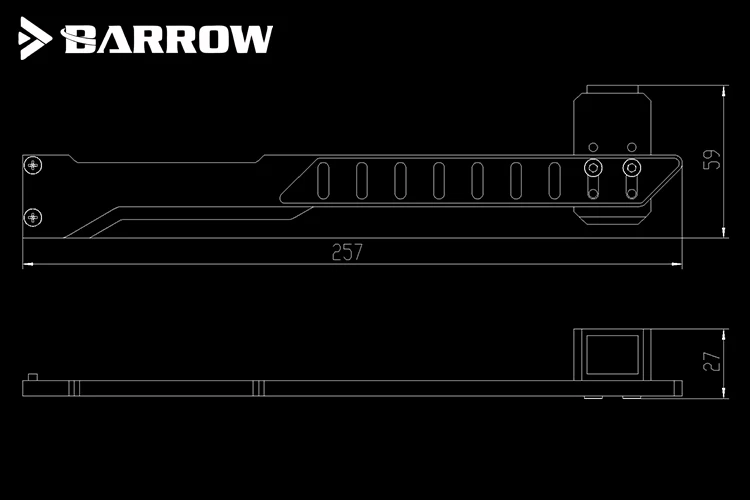 Кронштейн GPU из алюминиевого сплава Barrow для предотвращения деформации видеокарты, поддержка видеокарты BKALA01