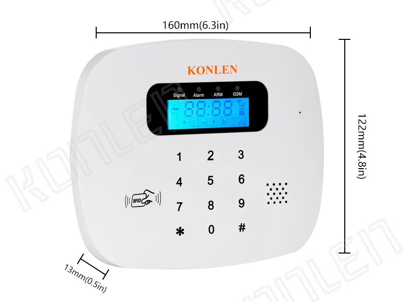 KONLEN Voice RFID Gsm домашняя охранная SMS сигнализация Беспроводная Проводная охранная панель Русский Испанский приложение дистанционное управление