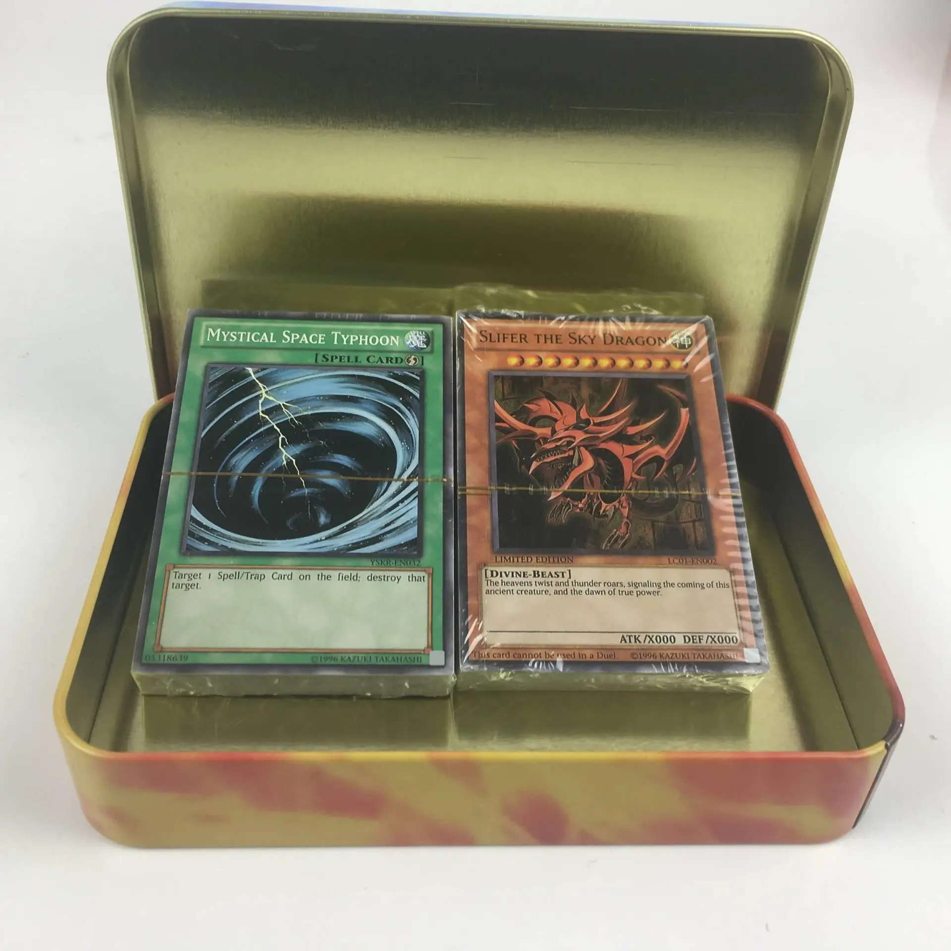 Yu-gi-oh 66 шт набор карт Египетский Бог коллекционные игрушки для мальчика Yu Gi Oh легендарная игровая коллекция карт с металлической коробкой - Цвет: Светло-зеленый