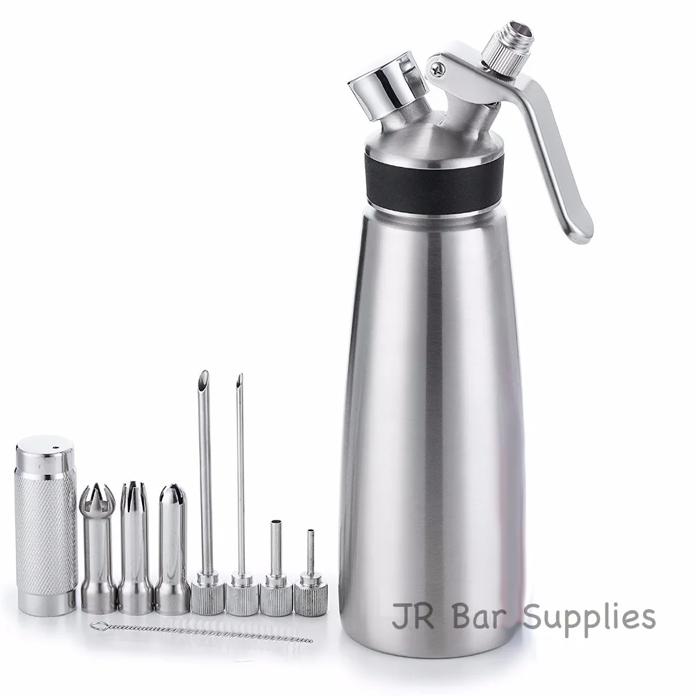 Free Shipping Whipped Cream Dispenser 100% Stainless Steel - Professional Whipper - 1 Pint (500ml) Large - Gourmet Set