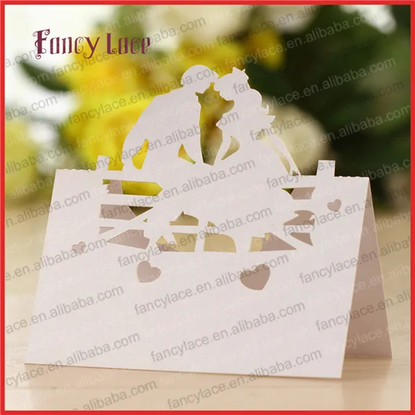 

50PCS Hot Sale Fancy Wedding Invitation Card Party Favor Decoration, Lovers Heart Shape Elegent Place Card Laser Cut Party Decor