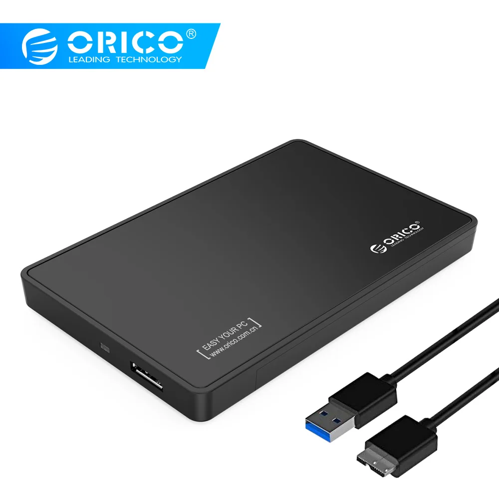 ORICO 2588US3-V1-BK 2,5 дюйма SATA для USB 3,0 без инструментов внешний корпус/чехол для 9,5 мм и 7 мм SATA HDD SSD-черный