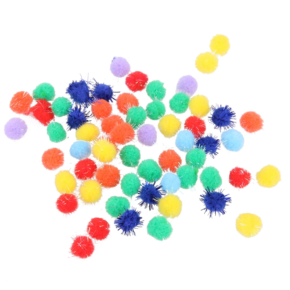 100pcs 21 шт./100 шт. блестящая мишура распыляемые помпоны игрушки для кошек ботиночки с помпончиками Fight Play обучающая игрушка цвет случайный - Цвет: 100pcs