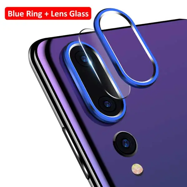 Blue Ring Glass Защитное стекло для камеры huawei P20 P30 Pro, закаленное стекло+ металлическое защитное кольцо для объектива камеры заднего вида, полное покрытие для huawei P20 - Цвет: Blue Ring Glass