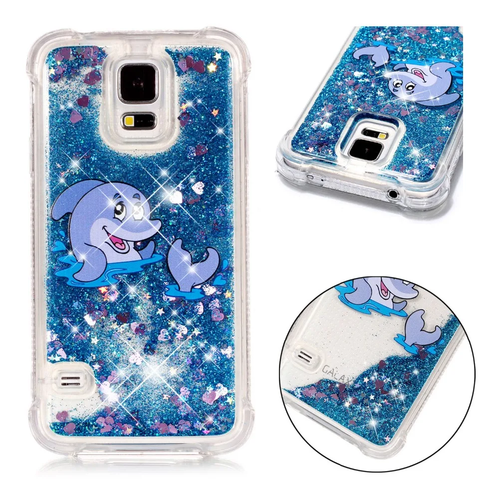 Чехол для Samsung galaxy S5 S6 S6edge S7 S7edge S8 S9 S9Plus чехол из ТПУ с динамическим песком зыбучим