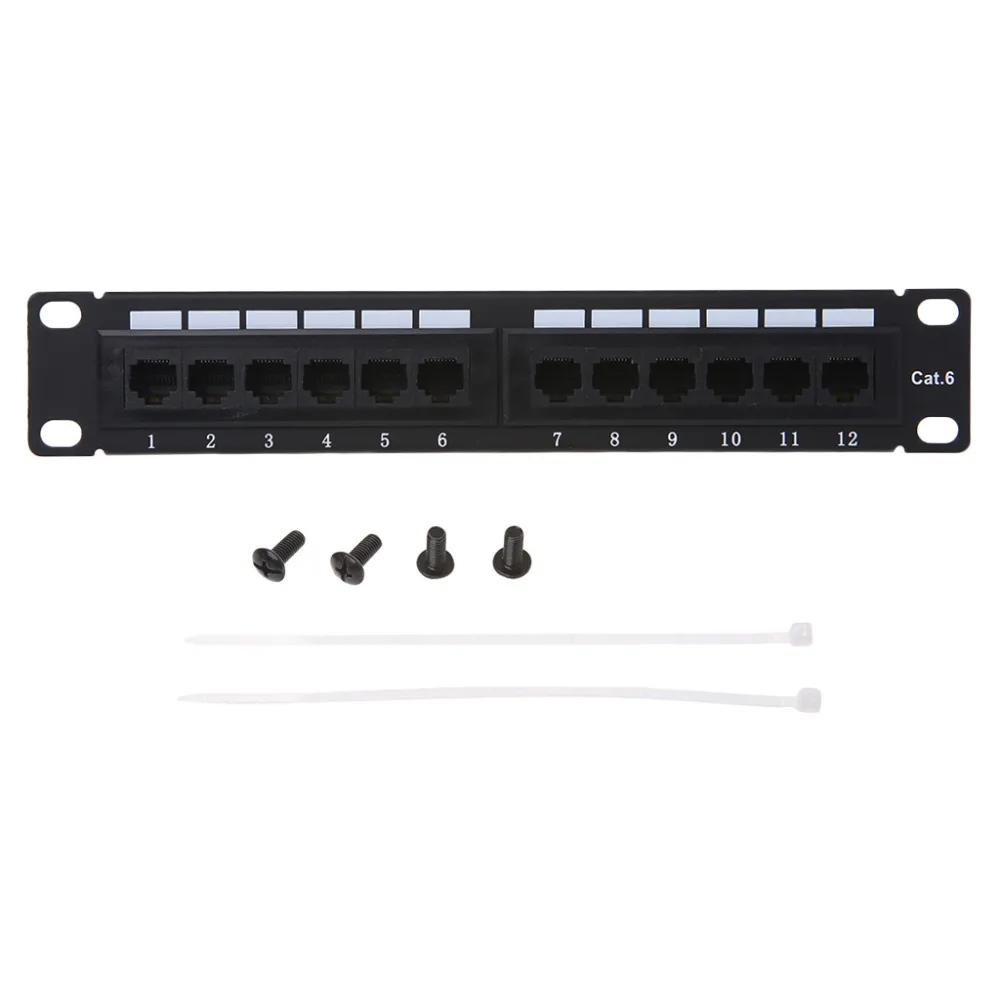 Cat6 12 портов RJ45 патч-панель UTP LAN сетевой адаптер Кабельный соединитель |