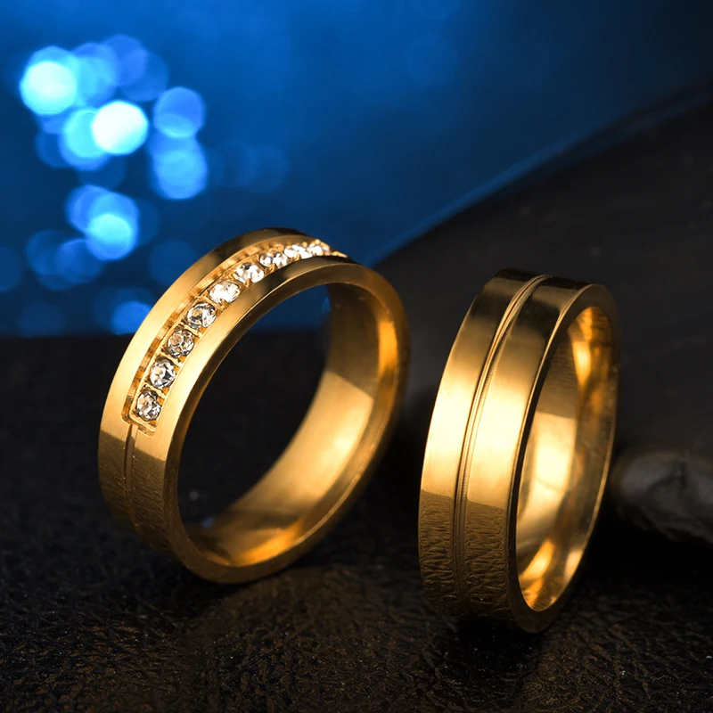 Романтические модные пары колец из нержавеющей стали обручальные кольца для