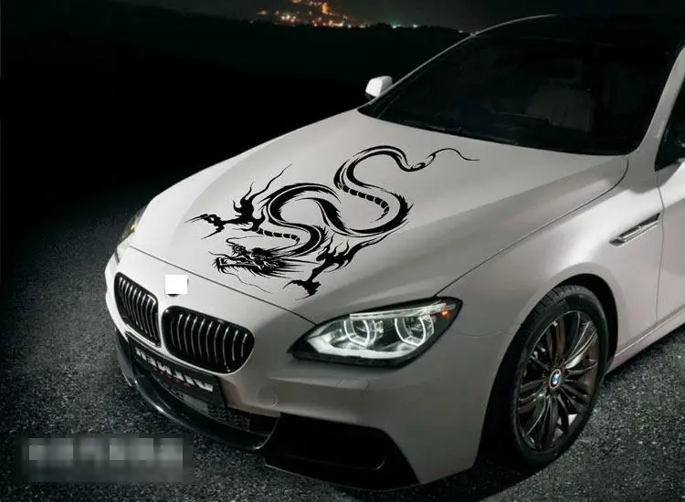 

Reflective Dragon Totem Pattern Car Decals Stickers For Engine Cover