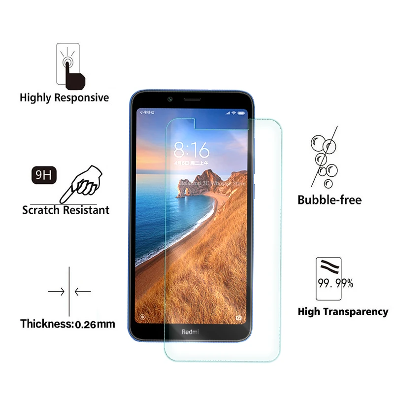 2 шт. закаленное стекло для xiaomi redmi 7a защита экрана защитное note 7 xaomi xiomi redmi7a a
