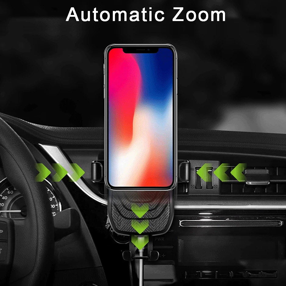 Автомобильный держатель беспроводного зарядного устройства для iphone XS X XR 8 Plus Samsung