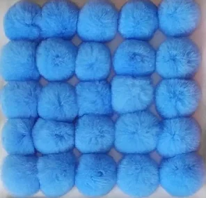 Lake blue Помпоны, 6 см, искусственный кроличий мех, помпоны, кроличий мех, шар для шапки, Рекс, кролик, очаровательный брелок на сумку, аксессуары, DIY, сумки, запчасти, 25 шт - Цвет: Lake blue