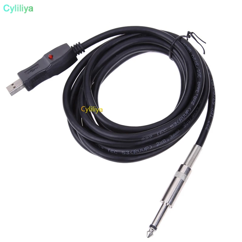 Dhl или fedex 20 шт. гитарный бас 1/4 6 3 мм к USB соединение интерфейса ПК аудио адаптер