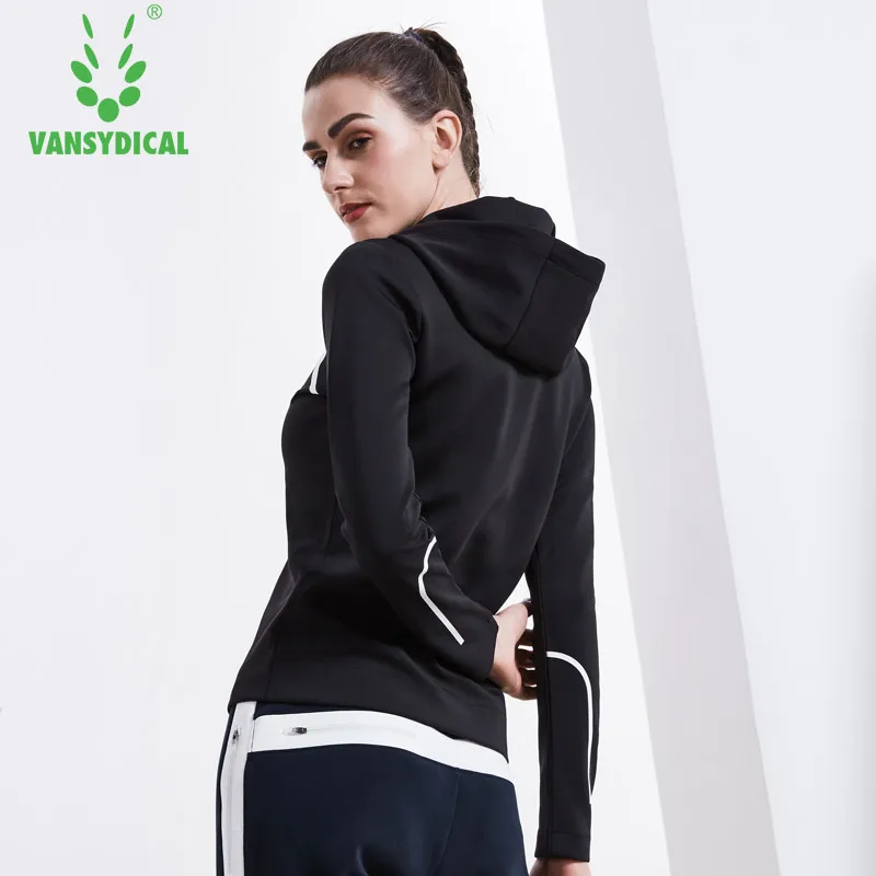 Vansydical Женская куртка с капюшоном для бега куртки фитнеса и йоги спортивные топы
