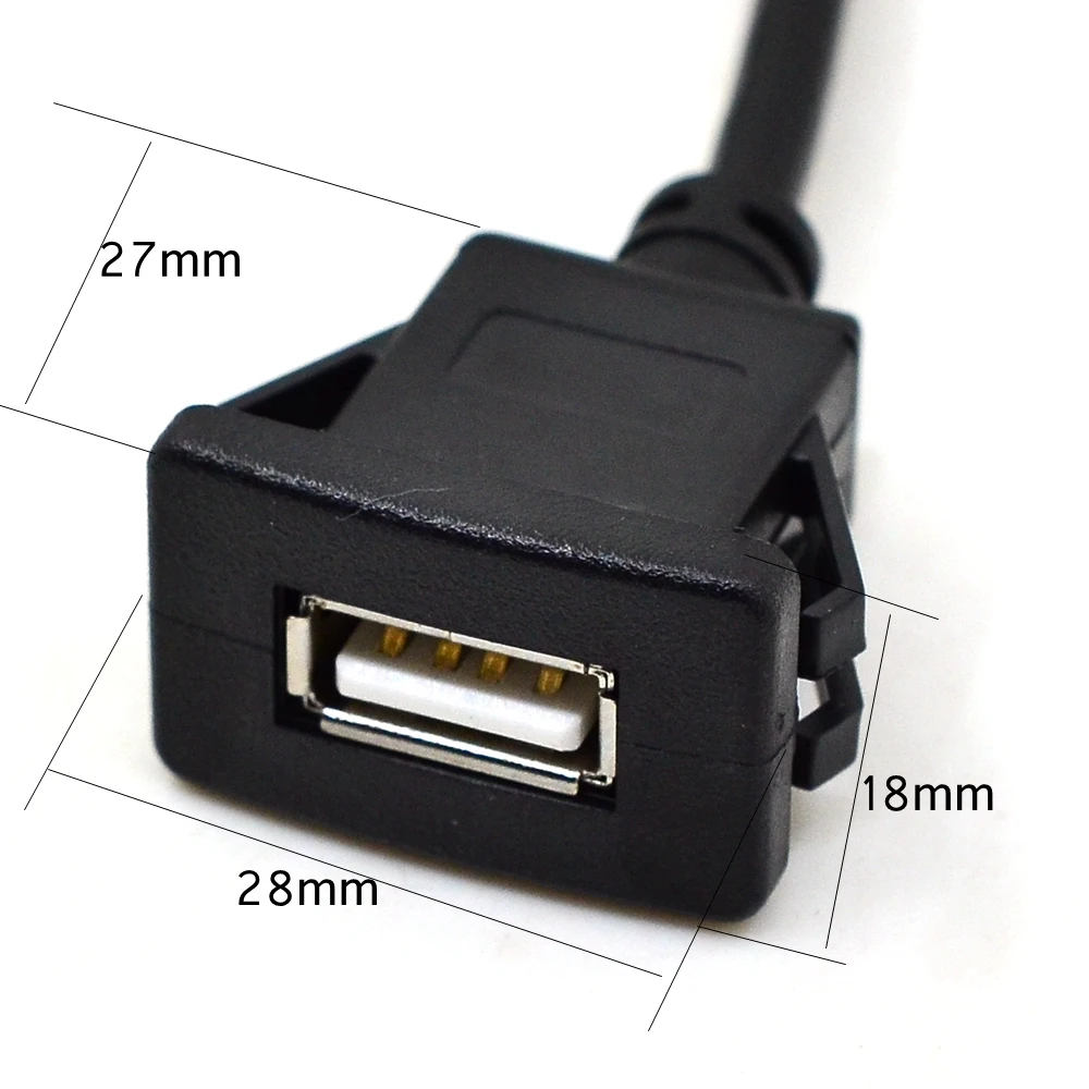 3FT Square Single Port USB 2.0 A Male to Female Flush mounted Socket Extension Panel Cable for Car Motorcycle Dashboard 1m | Электроника