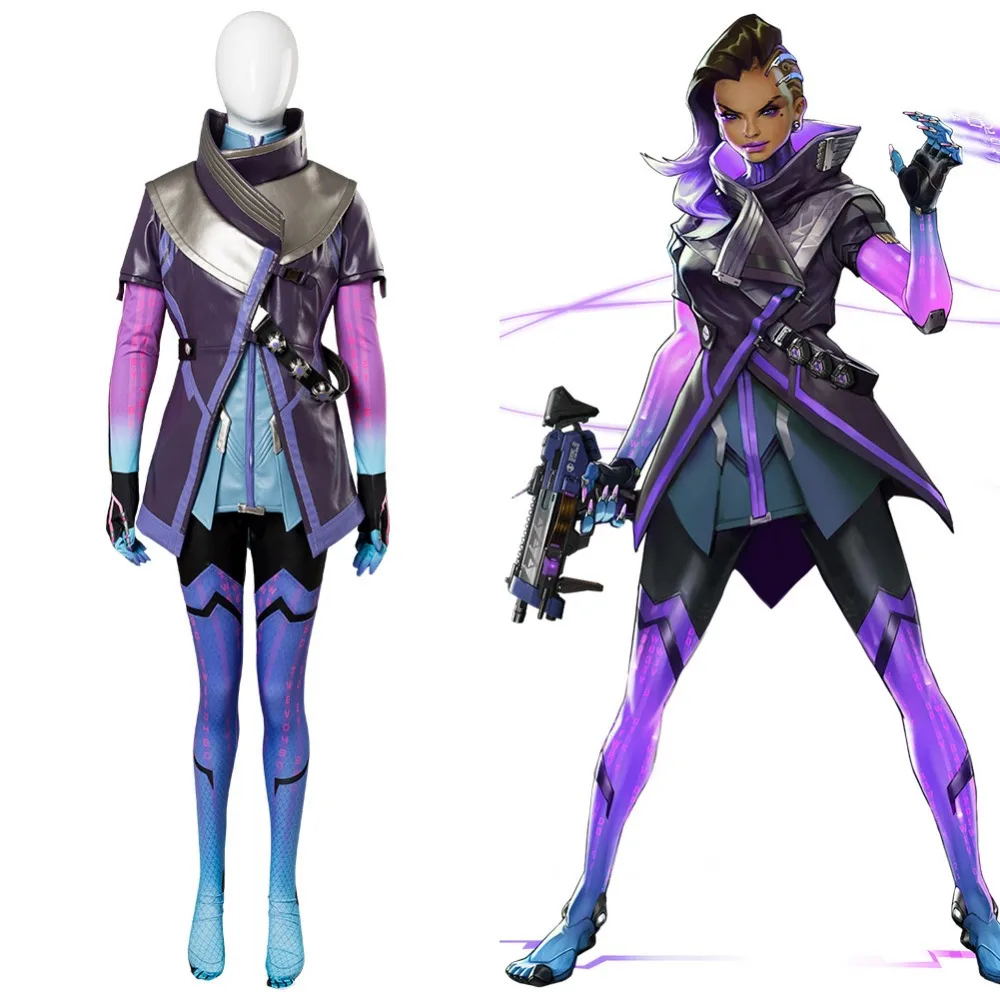 Костюм хакера OW Sombra костюм для косплея полный девочек костюмы на Хэллоуин