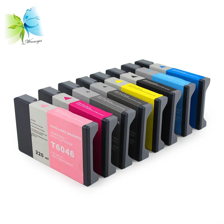 WINNERJET для принтера Epson 7880 9880 совместимый картридж с чернилами 220 мл T6031 T6038 T6032 T6033