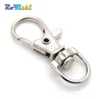 100  Matel защелкивающиеся крючки, Поворотный шарнир для рюкзака, лямки 9,5 мм, никелированные застежки-карабины