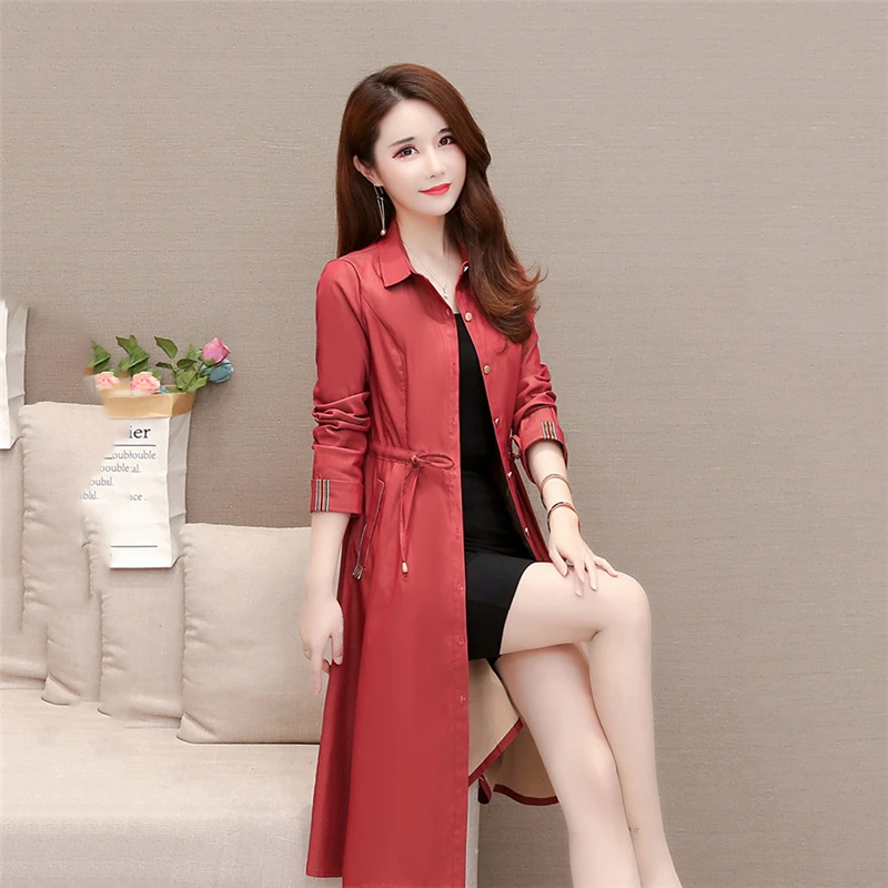 Верхняя одежда Женский тренчкот Весенняя Новая женская ветровка с поясом