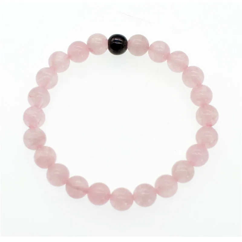 Rose quartz Летний стиль, натуральный камень, браслет из бисера, гематит, розовый кварц, набор для мужчин и женщин, ювелирные изделия, 2 цвета, для пары, дистанционные браслеты - Окраска металла: Rose quartz